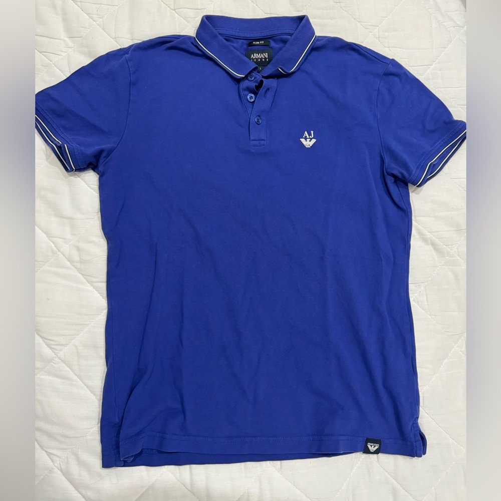 Armani Jeans - Men’s Blue Polo - SZ Large - Runs like a short Medium